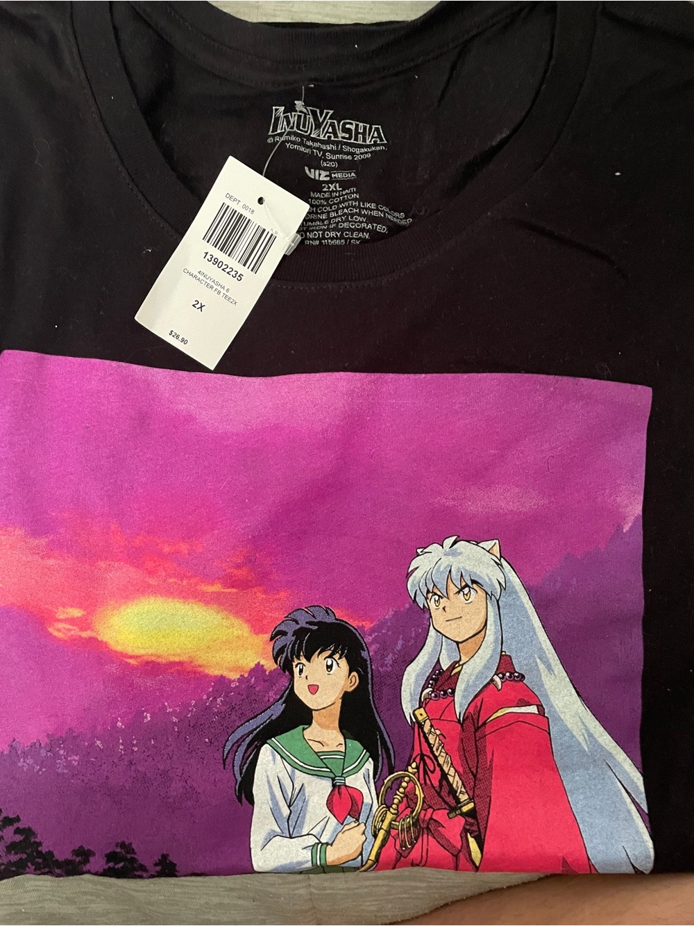 InuYasha Graphic Tee - Black with Purple Sunset Print